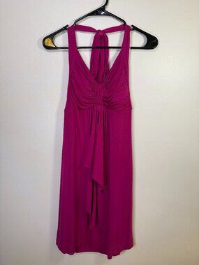 Soma Fuchsia Pink Ruched Halter Dress